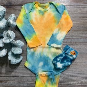 Tie dye Long sleeved Baby Onsie.